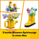 LEGO Creator 3-i-1 blomstersprinklerset, dekoration av barnrum, bygg en sprinkler med en bukett blommor, gummistövlar eller 2 leksaksfåglar, kreativ present till flickor och pojkar 8 år gamla 31149 Byggset Besuche den LEGO-Store
