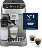 De'Longhi Magnifica Evo Next - Perfetto helautomatisk espressor med LatteCrema mjölkskummare, 13 One-Touch-drycker, kaffe- och cappuccinobryggare, färgpekskärm, titan (ECAM312.80.TB)