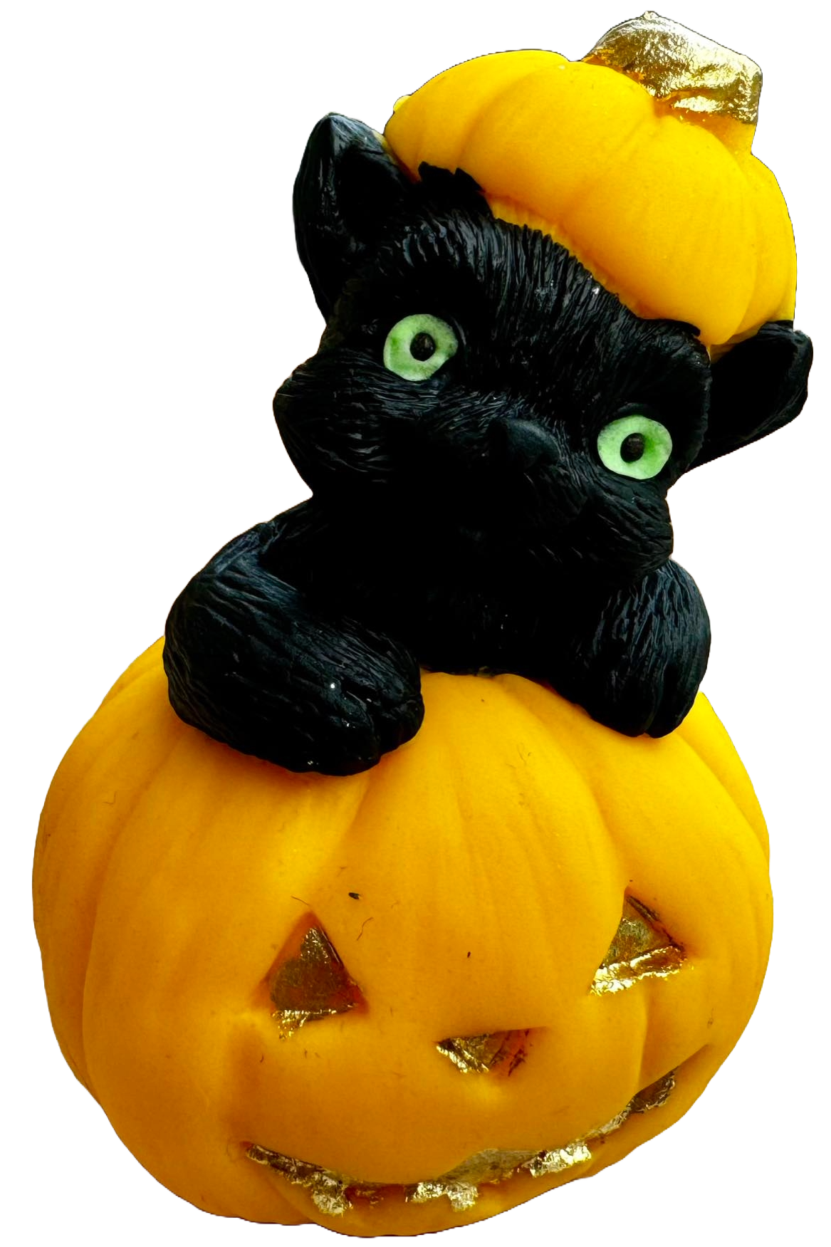 Ätbar sockerpastadekoration, pumpa och svart katt för Halloween sockerpastadekorationer Naty Shop
