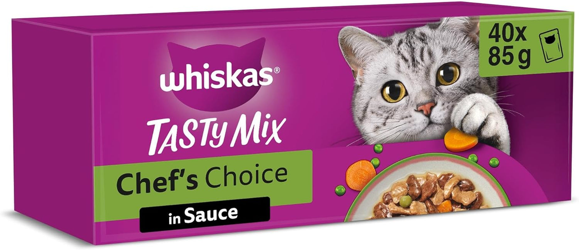 WHISKAS SMAKLIG MIX Nassfutter i sås für Katzen 40 x 85 g Chef's Choice