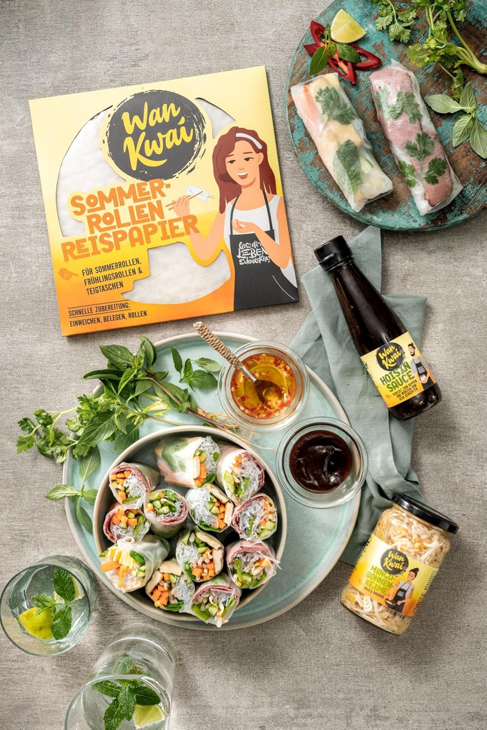Wan Kwai Summer Roll Rice Paper 200g – Kräver lätt blötläggning, perfekt för krispiga vårrullar, färska sommarrullar eller ångade dumplings