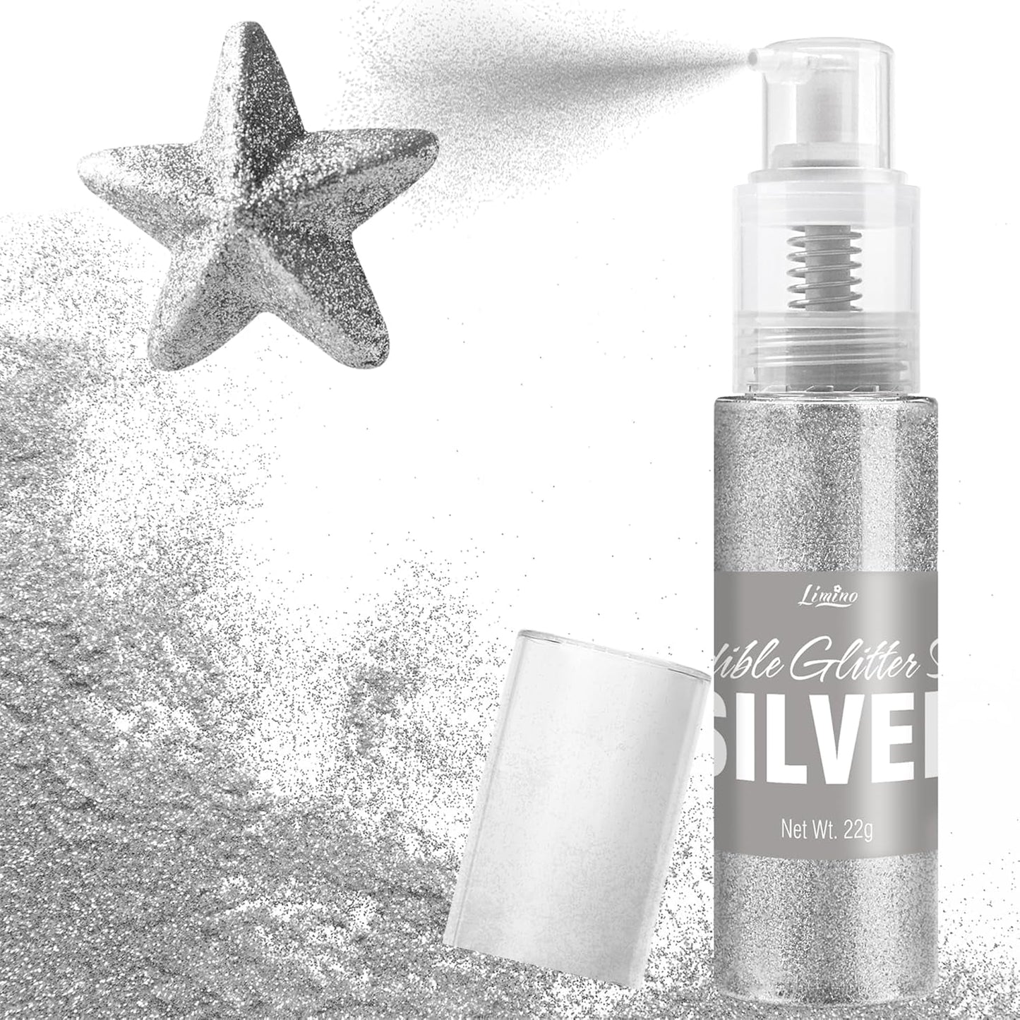 Ätbart glitterspray - 22G ätbart glitter, ätbart glitterpulver för drycker, tårtdekorationer, macarons - matfärgning glitterpulver, ätbart glitter för cocktails, muffins (rosa)