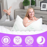King Size 2-pack bambukudde - Strimlad Memory Foam Justerbar sovbäddskudde - Rygg, mage, sidosöm, avtagbart överdrag, Cooling Hotel Down Alternative, King (2-pack) Naty Shop Standardkuddar