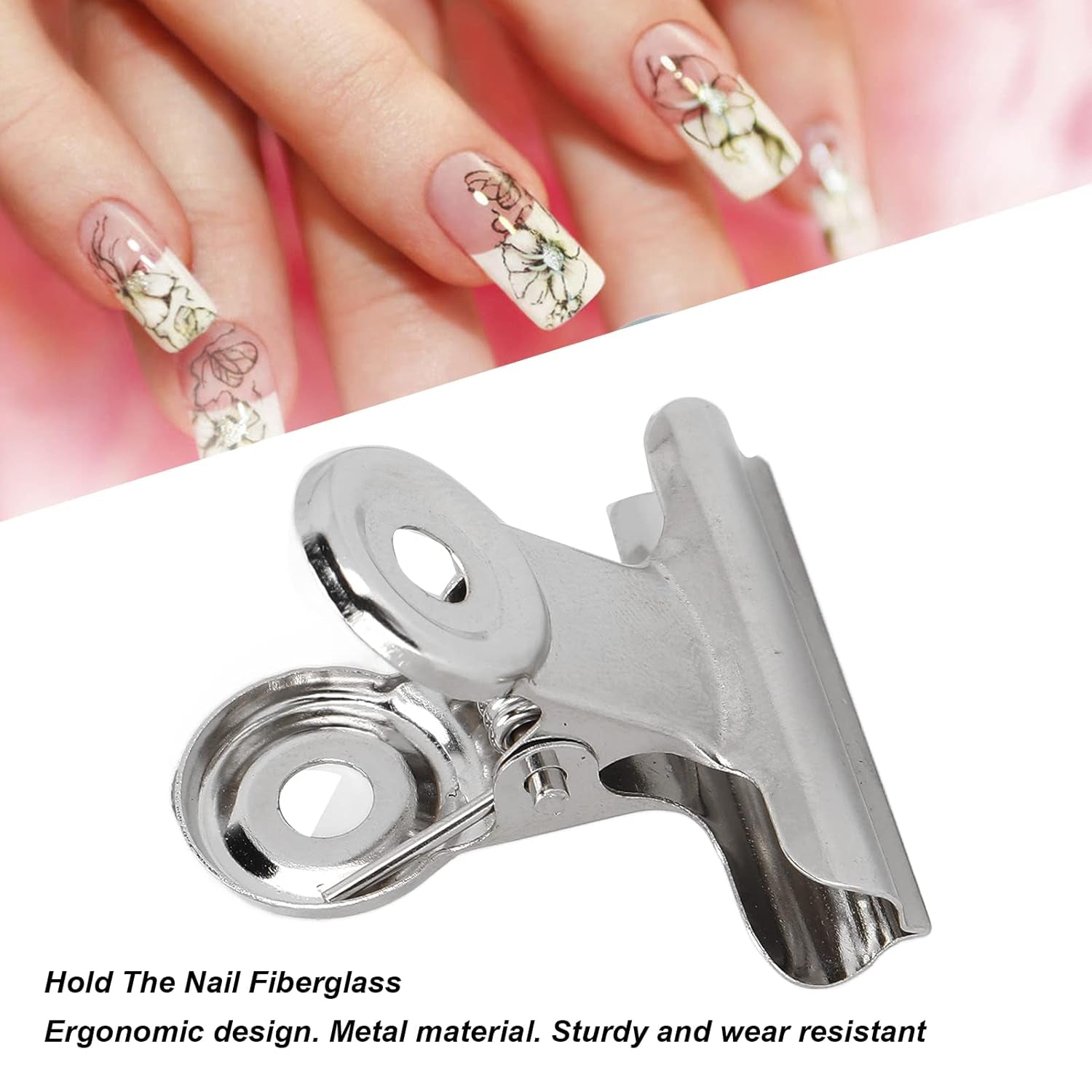 10 st Nagelklämmor Metallklämma Nagelförlängningsklämma Nagelkonstverktyg Glasfiberfixare Nagelkonsttillbehör Hållbar praktisk utrustning Hemma Gör-det-självsalong