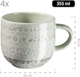 MÄSER 931744 Spicy Market Series, handmålade servisset för 4 i vintage medelhavsdesign, 16-delat keramikkombinationsset, grönt, stengods