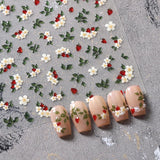 JMEOWIO 3D Nagelsticker Blume Nerdbeerenail Art Sticker Selbstklebend Nagelaufkleber 5D Stereoskopisk Dekoration Nageldesign Zubehör 1 Blatt