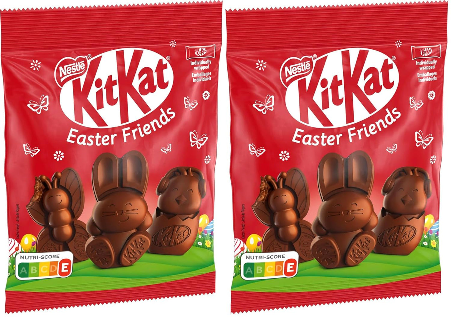 NESTLÉ Easter Friends Mini Mjölkchoklad Påskfigurer med knapriga bitar, förpackning om 2 (1 x 65g)