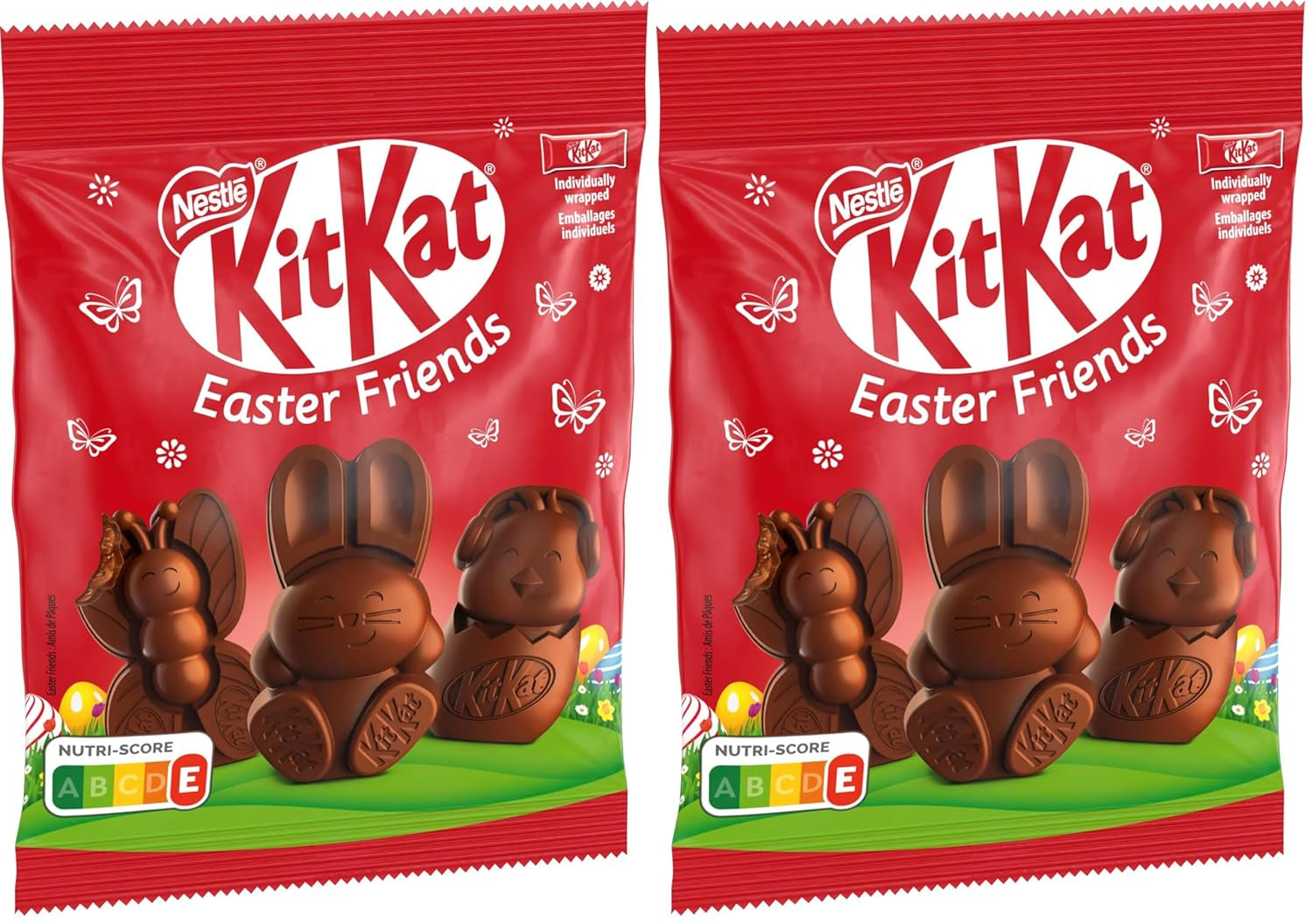 NESTLÉ Easter Friends Mini Mjölkchoklad Påskfigurer med knapriga bitar, förpackning om 2 (1 x 65g)