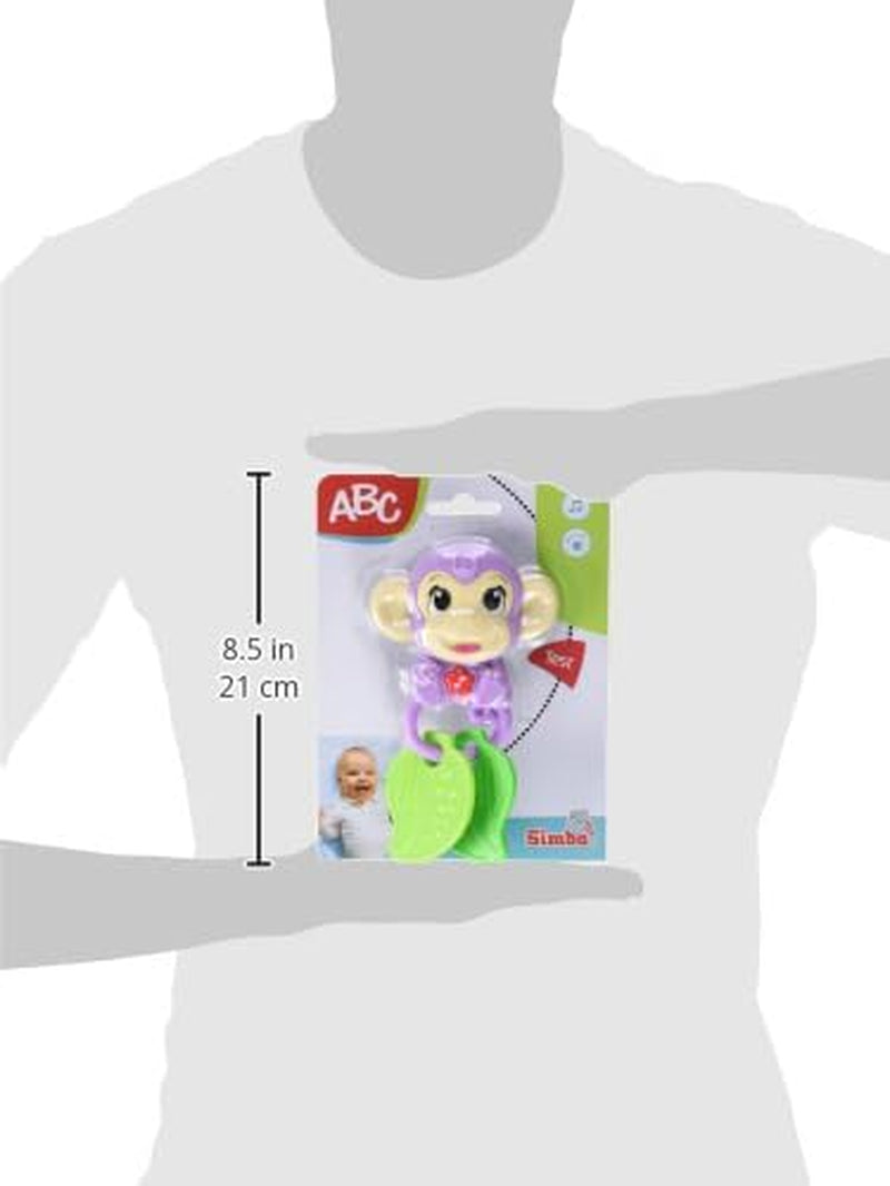 Simba 104010192 - ABC monkey musikalisk skallra, 2 sensoriska element, med musikalisk funktion, 17cm, leksak för barn, från 6 månader Baby Toys Naty Shop