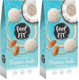 Sockerfria kokospraliner med mandel, feel FIT, utan tillsatt socker, 17% protein, 63 g