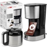 Clatronic® kaffebryggare med termokanna för 8–10 koppar kaffe (ca 1,2 l) | Kaffebryggare med filter i rostfritt stål | Dubbelvägg termokanna | Ingen temperaturförlust | Kaffebryggare 800 W | KA 3805