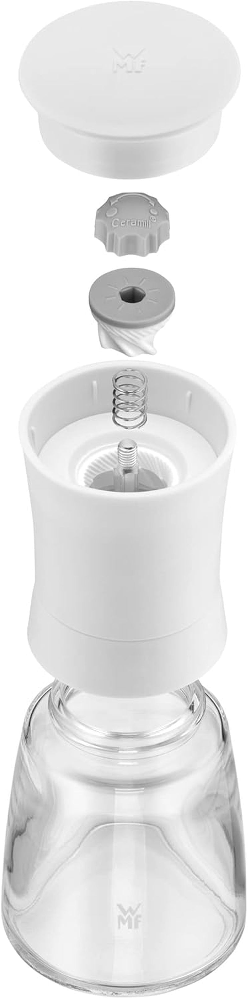 WMF Trend salt- eller pepparkvarn 14 cm, utan fyllning, keramisk kvarn, plast, glas, vit Kvarn och skivare Naty Shop