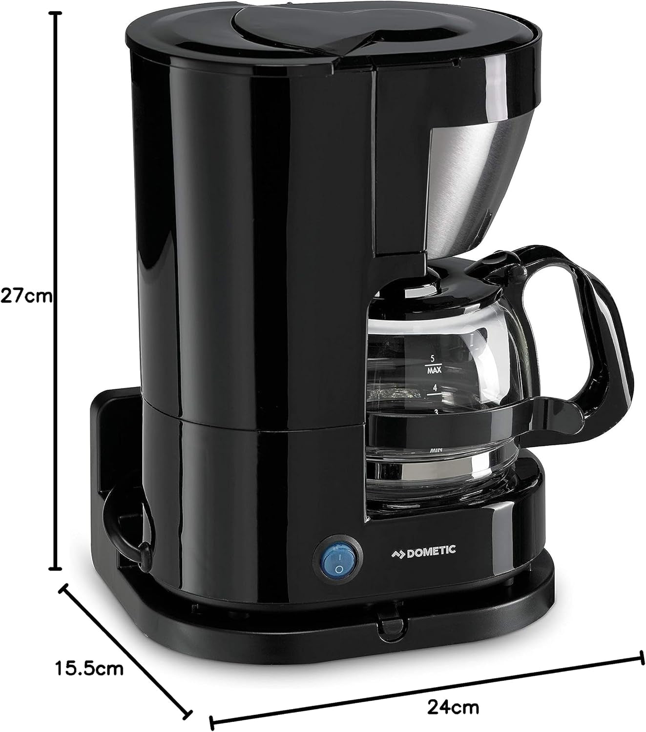 WAECO 9103533013 PerfectCoffee MC 052/MC 054 Kaffemaskin med 5 koppar, 12 eller 24 volt, för anslutning i bilar eller lastbilar