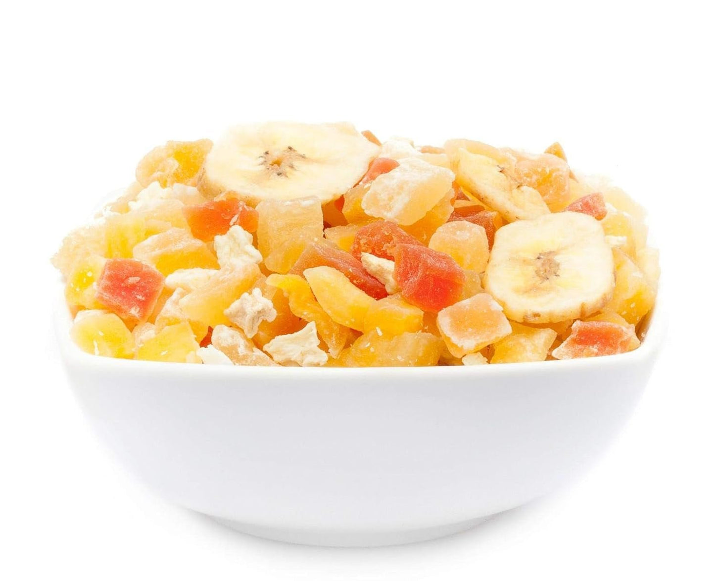 1 x 3 kg exotisk fruktmix kanderad frukt bitar papaya mango melon ananas kokos äpple banan låg fetthalt låg salthalt vegetarisk glutenfri laktosfri Uttorkade produkter Min butik 3 kg (1 pack)
