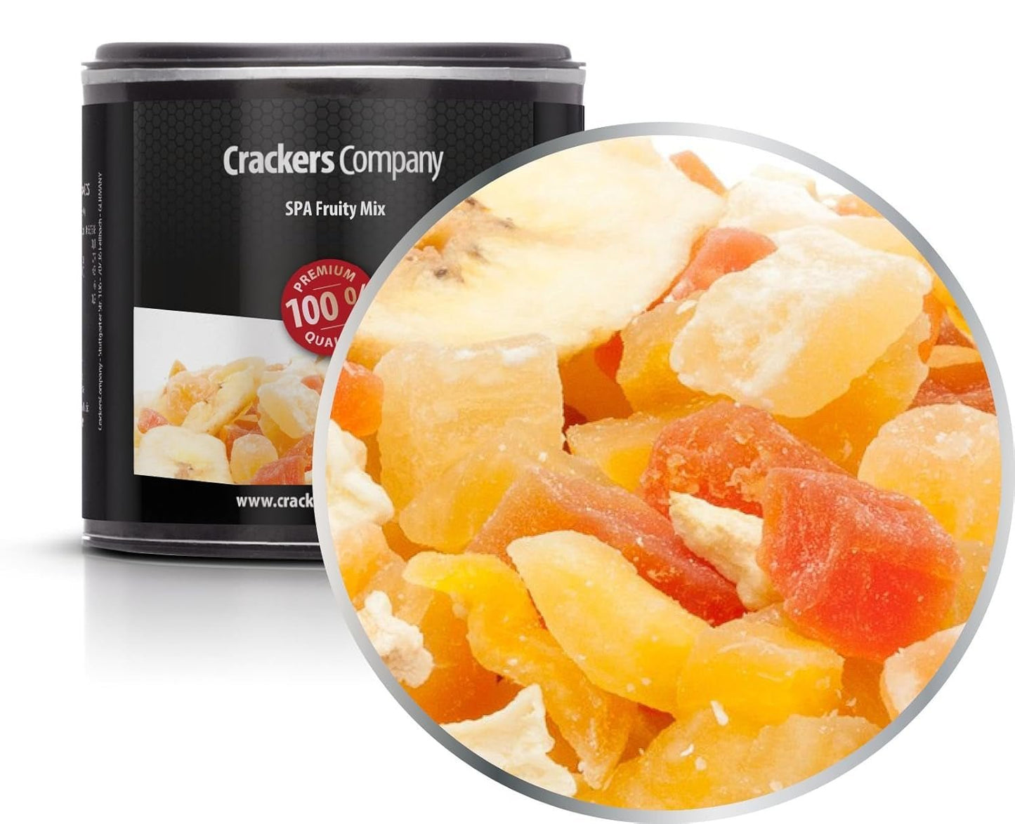 1 x 3 kg exotisk fruktblandning kanderad fruktbitar Papaya Mango Vattenmelon Ananas Kokosnöt Äpple Banan Låg fetthalt Lågt salt Vegetarisk Glutenfria laktosfria torkade produkter Min butik 4 X 80G i liten membranlåda (320G)