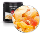1 x 3 kg exotisk fruktblandning kanderad fruktbitar Papaya Mango Vattenmelon Ananas Kokosnöt Äpple Banan Låg fetthalt Lågt salt Vegetarisk Glutenfria laktosfria torkade produkter Min butik 4 X 80G i liten membranlåda (320G)