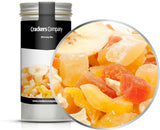 1 x 3 kg exotisk fruktmix kanderad frukt bitar papaya mango vattenmelon ananas kokos äpple banan låg fetthalt låg salt vegetarisk glutenfri laktosfri Dehydrerade produkter Min butik 4 X 80G I aluminiumlåda (320G)