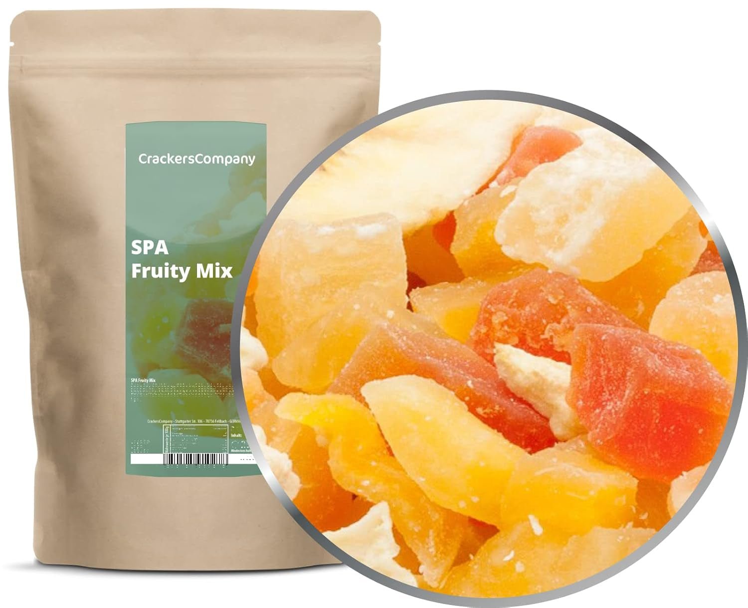1 x 3 kg exotisk fruktblandning kanderad fruktbitar Papaya Mango Vattenmelon Ananas Kokos Äpple Banan Låg fetthalt Lågt salt Vegetarisk Glutenfria laktosfria torkade produkter Min butik 450 G (förpackning med 2)