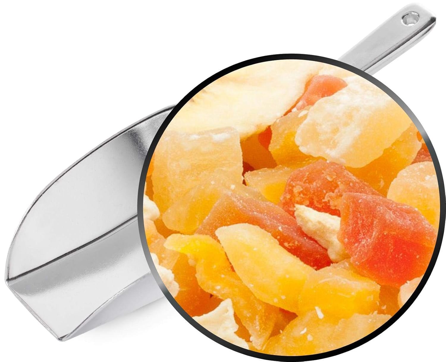 1 x 3 kg exotisk fruktmix kanderad frukt bitar papaya mango vattenmelon ananas kokos äpple banan låg fetthalt låg salt vegetarisk glutenfri laktosfri Uttorkade produkter Min butik
