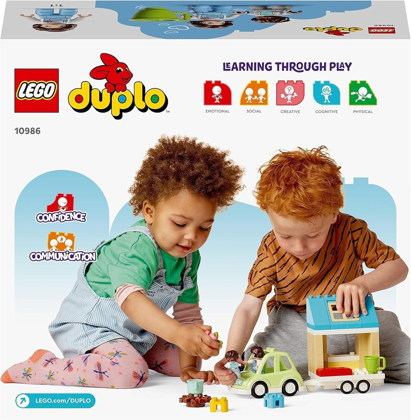LEGO 10986 DUPLO At Home On Wheels, leksaksbil med stora klossar, figurer och leksaksbil för pojkar och flickor från 2 år, utvecklar finmotorik Byggset Besuche den LEGO-Store