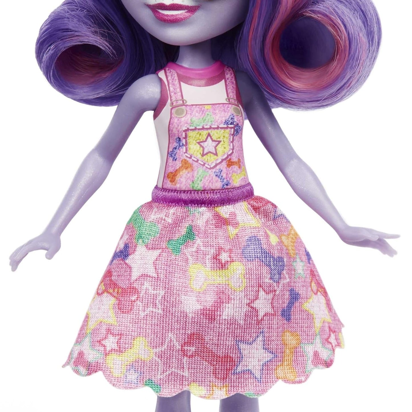 Enchantimals HHB90 - Hadley Husky Doll (Ca 15 cm) och slädhundsdjurfigur, liten docka med avtagbar kjol och tillbehör, bra present för barn från 4 år och uppåt
