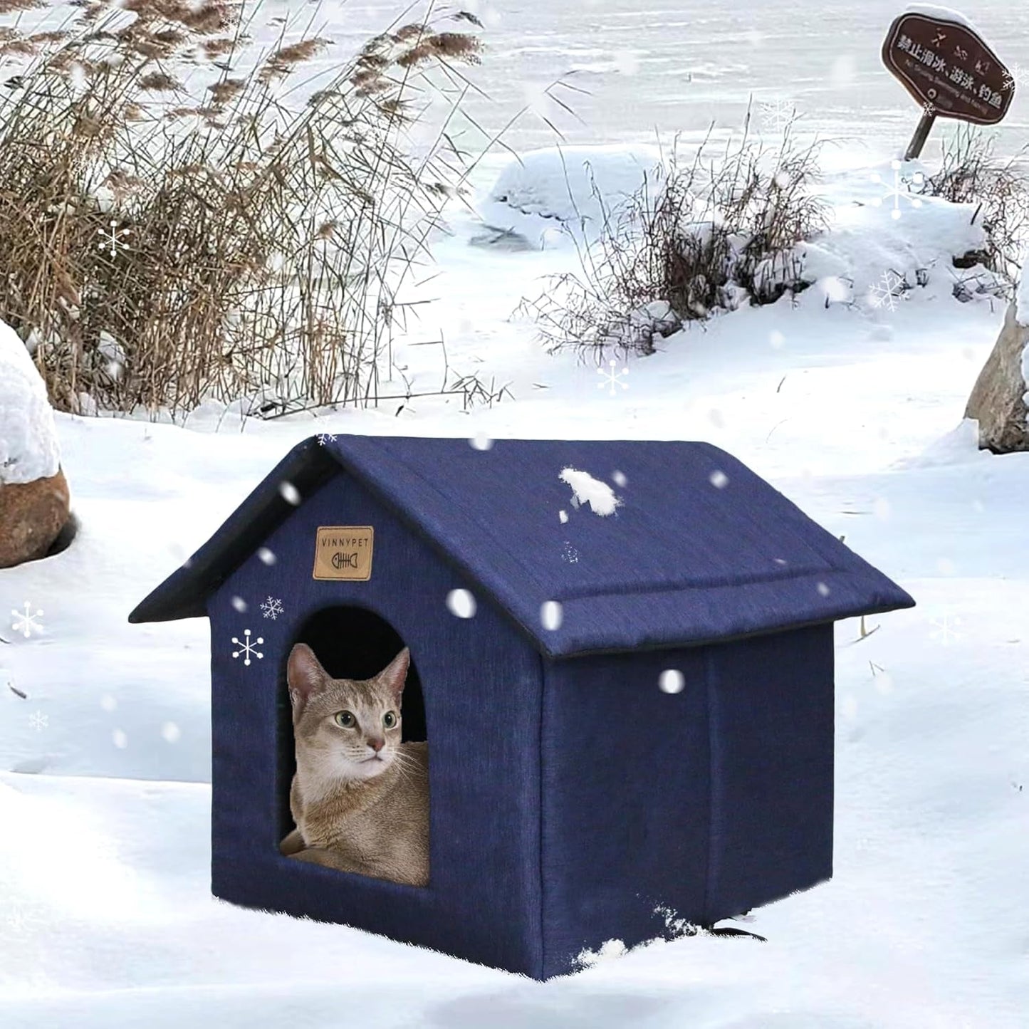 Katzenhaus Für Draußen Winterfest Wasserdicht Wetterfester Katzenhöhle Haustierhaus mit Katzenmatte Varm Hundehöhle Waschbar Hundehaus Tierheim Für Streuner Haustiere 45x40x45