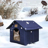 Katzenhaus Für Draußen Winterfest Wasserdicht Wetterfester Katzenhöhle Haustierhaus mit Katzenmatte Varm Hundehöhle Waschbar Hundehaus Tierheim Für Streuner Haustiere 35x30x35cm