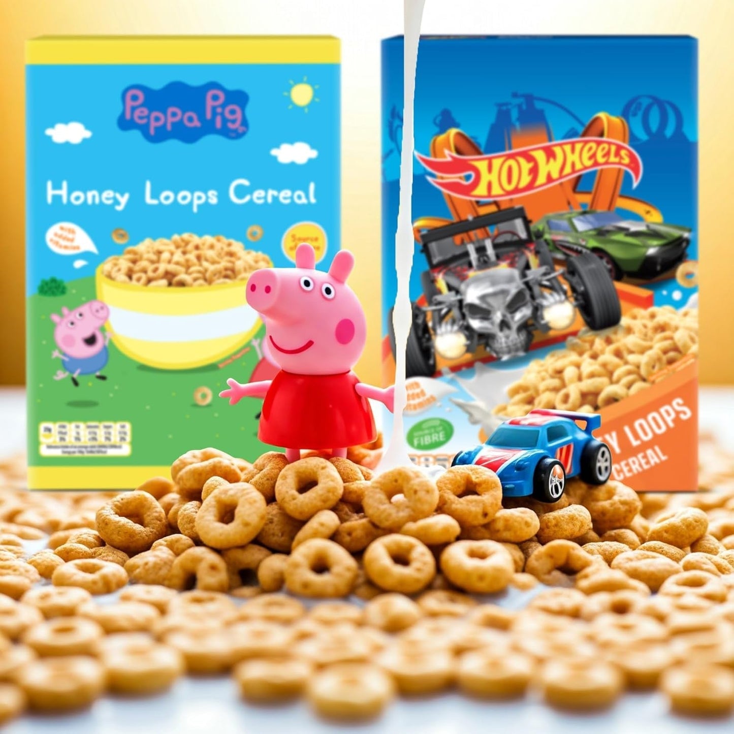 Peppa Pig Honey Loops Spannmål, Knusprige Vollkorn Frühstückscerealien Mit Zugesetzten Vitaminen, 1Er Pack (1 X 375G) Spannmål Naty Shop
