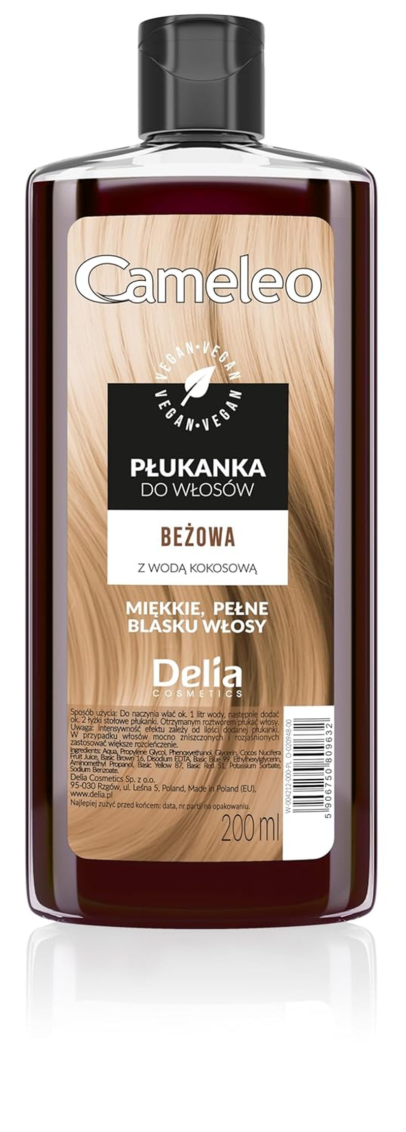 Cameleo - Rose Water Pink Hair Tonic No Yellow Tint Semipermanent hårfärg - För blont & grått hår - Färg & vård - Parabenfri | 200 ml Hårfärgning Naty Shop Beige 200 Ml (1 paket)