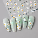 5st Geprägte Gänseblümchen Nagelsticker Selbstklebend Blumen Nagelaufkleber Gänseblümchen Schmetterling Nagel Sticker Nageldesign Aufkleber Nägel Zubehör Blume Nail Sticker Flower Nail Art Stickers
