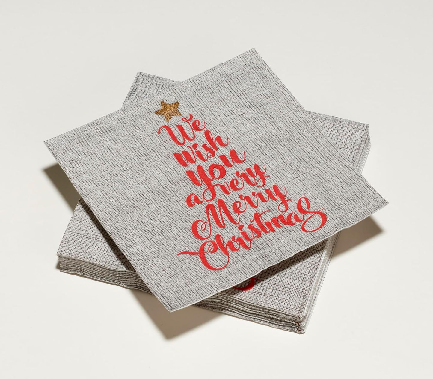 20 bomullsservetter, 33 X 33 Cm, 3 lager, Trädtext