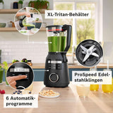 Highspeed-Standmixer Vitapower Serie 6 MMBD665B1, 45 000 U/Min, 6 Program Inkl Heiße Suppe & Reinigung, 2 L Mixbehälter, Stopfer, Spülmaschinenfeste Teile, Made in Europe, 1800W, Schwarz Kitchen Naty Shop