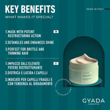 GYADA COSMETICS Spirulina hårstärkande paket Närande anti-håravfall Dubbla tips fungerar 250ml + bokträkam Idealisk för att reda ut alla hårtyper Naty Shop hårmask