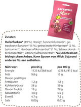 HAFERVOLL Minis Raps och Banan 8x 65g - Certifierad ekologisk, med honung, utan tillsatt socker, perfekt att dela