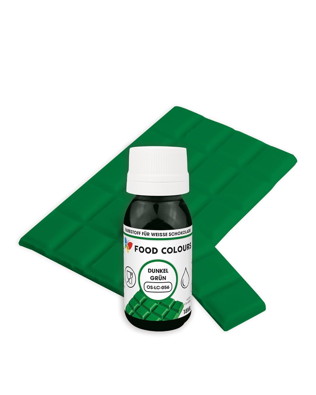Matfärg OS-LC MÖRKGRÖN 18 ml Livsmedelsfärg för vit choklad, praliner, krämer, feta bakverk, dekorationer för tårtor och tårtor