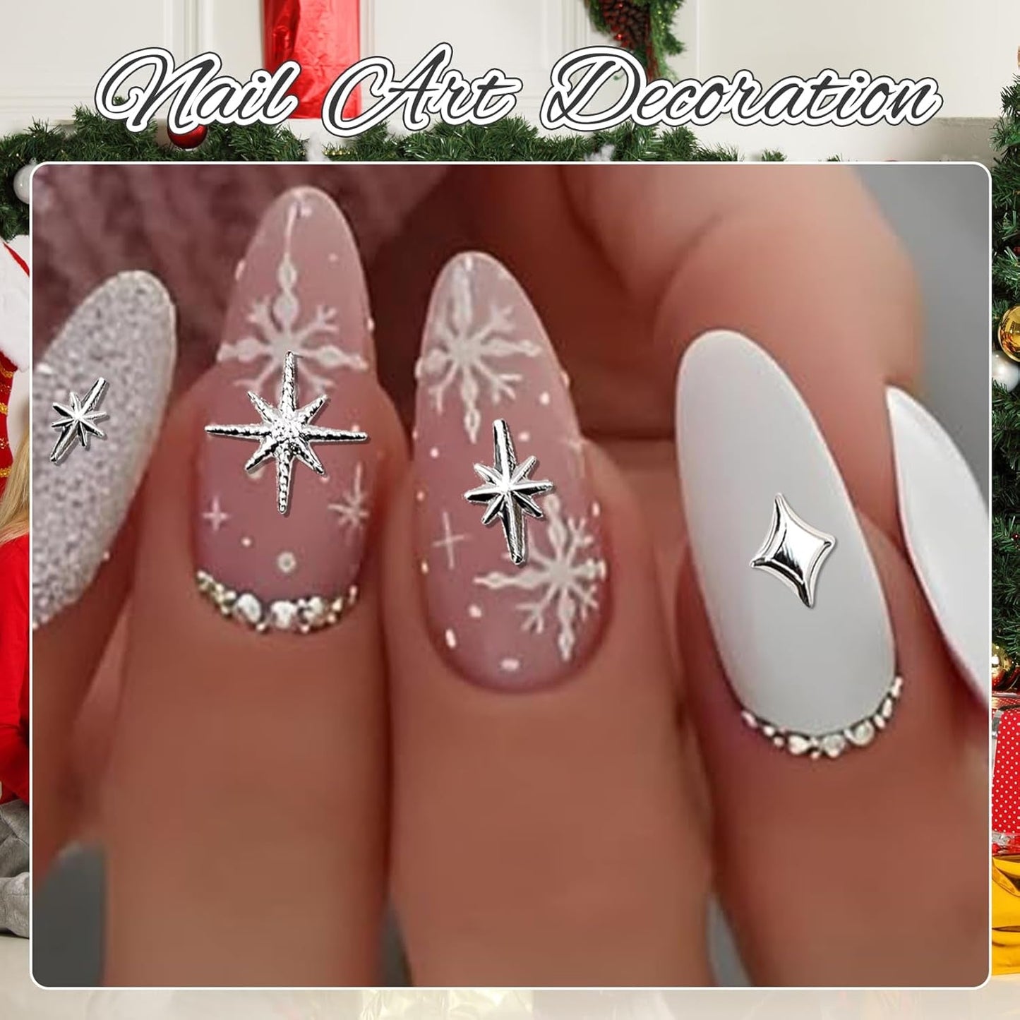 400 st Stern Nail Charms Guld Silver, Charms Nägel Zubehör, Nagel Deko, Nail Art Zubehör, Nagel Charms, Nagel Steine, Nageldesign, Charms Für Nägel