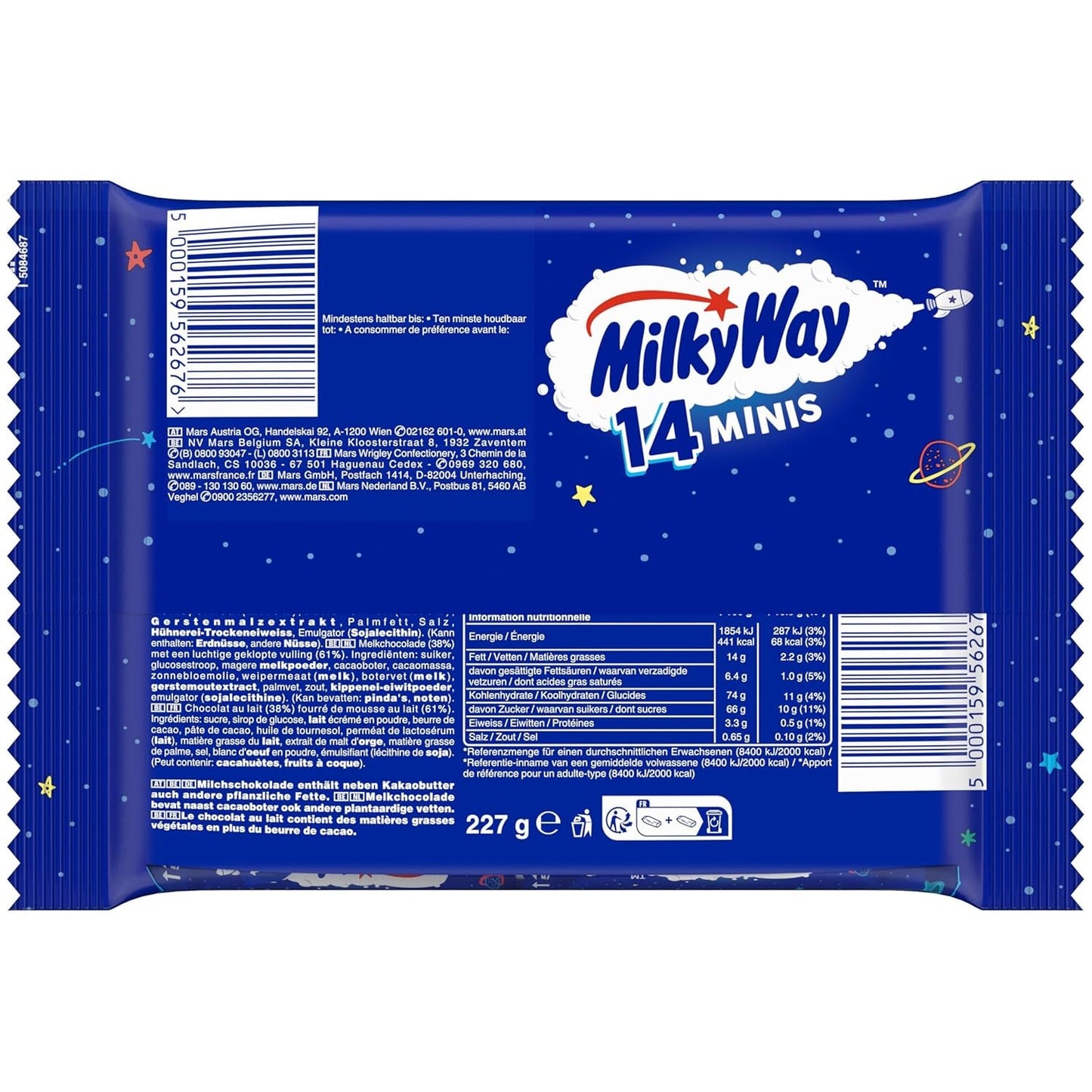 Minibulkchokladpaket, minichokladkakor med nougatkrämkola, 227 g, chokladpresentidé, stort chokladpaket