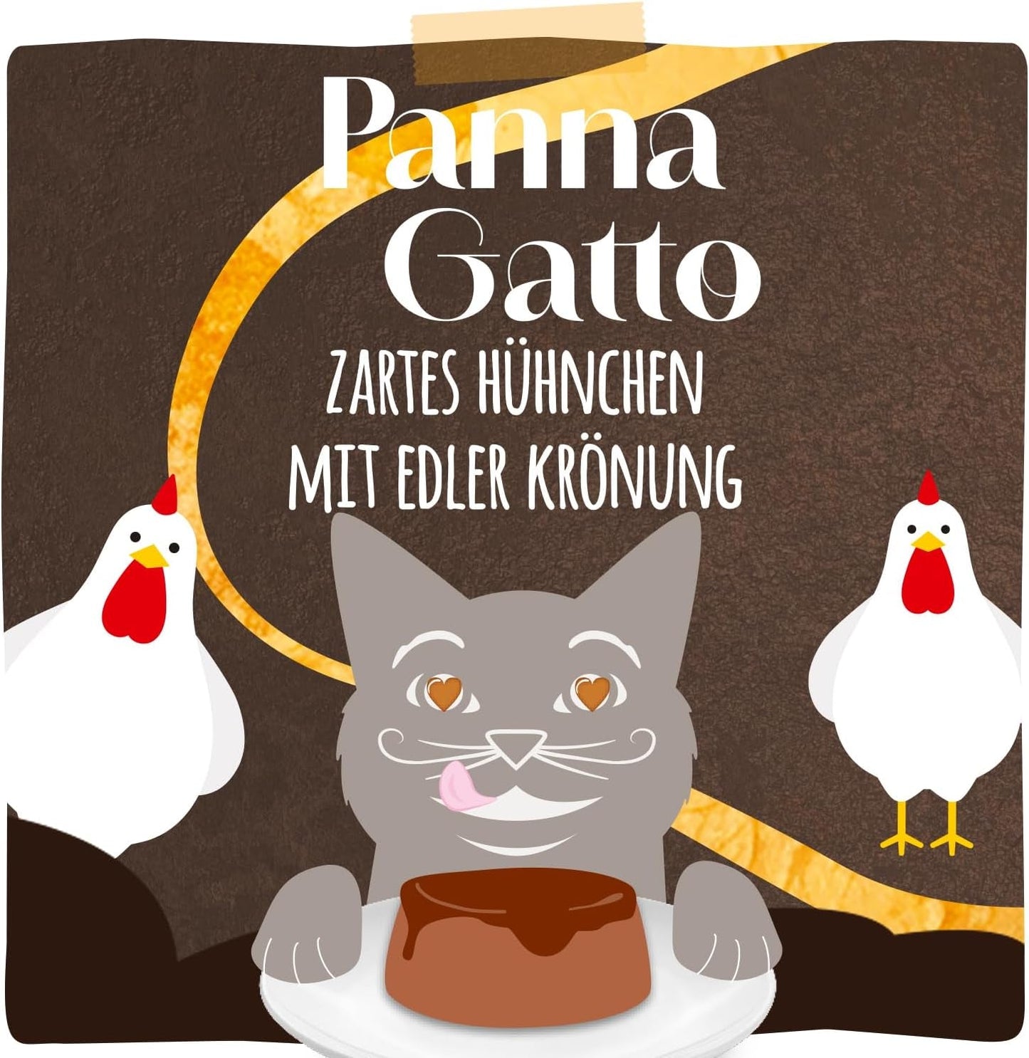 MjAMjAM - Premium våtfoder för katter - Panna Gatto - mör kyckling med en ädel topping, förpackning om 12 (2x80g), spannmålsfri