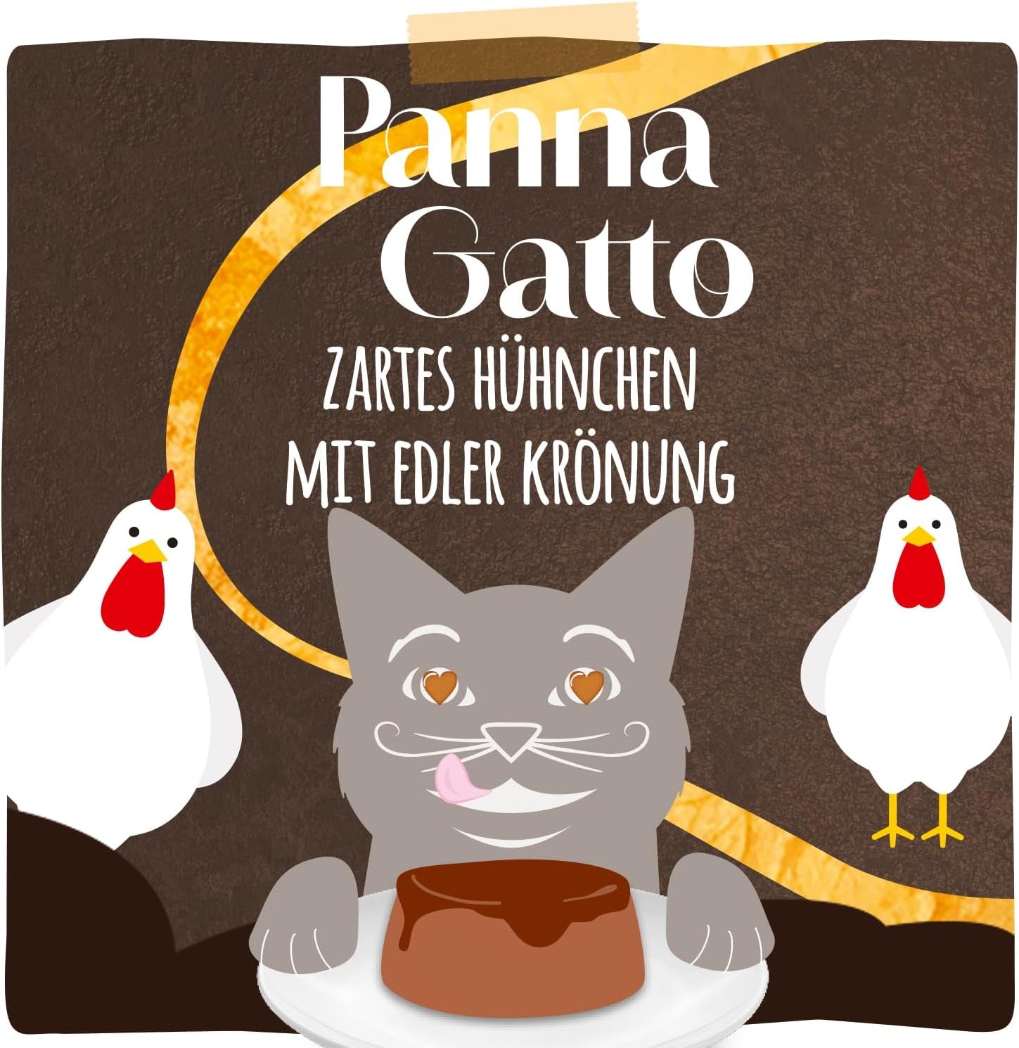 MjAMjAM - Premium våtfoder för katter - Panna Gatto - mör kyckling med en ädel topping, förpackning om 12 (2x80g), spannmålsfri