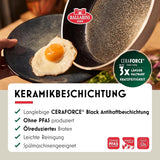 Ledro stekpanna, 24 cm, aluminium, lämplig för induktion, non-stick keramisk beläggning, Thermopoint, Made in Italy, beige grytor och stekpannor Naty Shop