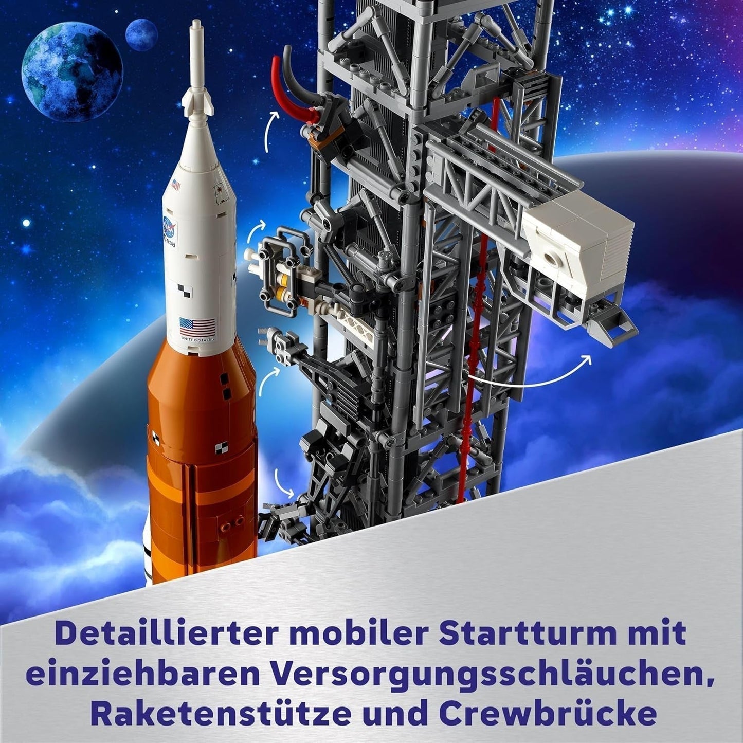 LEGO Icons NASA Artemis Launch Pad Present Vardagsrum eller kontorsinredning Vuxenbyggnadsset med Orion Space Capsel och Launch Pad samlarobjekt 10341 Byggset Besuche den LEGO-Store