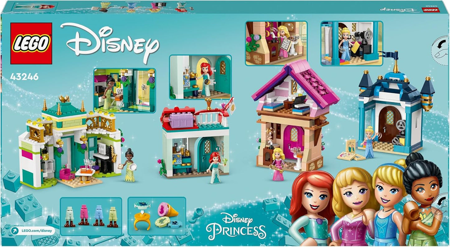 LEGO Disney Princess: Disney Princess Adventure Market, leksakshus med 4 dockor inklusive Askungen och Ariel, Lekset med skattkarta, present till flickor och pojkar från 6 år 43246 Byggset Besuche den LEGO-Store