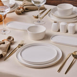 Karaca Stream Bone Bomo 12-personers servisset Elegant fyrkantigt set Elegant vit porslinsservis