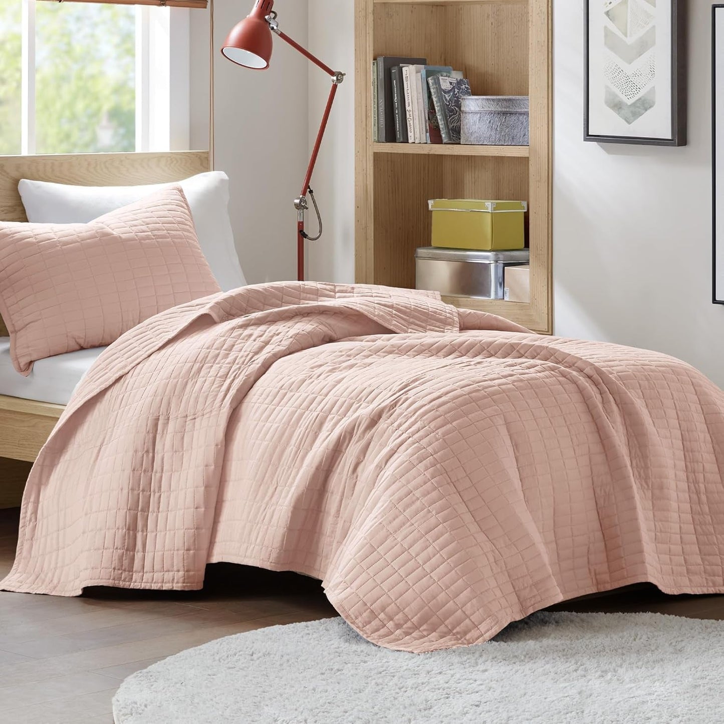 Comfort Spaces Kienna Quilt Set Luxury Double Stitch Sommarfilt Lättvikt Mjuk Helårssängkläder Matchande örngott Vit King Size filt (264,2 X 228,6 Cm) Naty Shop Röd Twin/Twin Xl(66"X90") Täcken & täcken