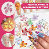 50 Stück 3D Blume Nail Charms Set, Bunte Nageldesign Zubehör, Nägel Charms Och Nagel Art Charms, Perfekt Für Nailart, Maniküre Dekoration Och DIY Nageldesign