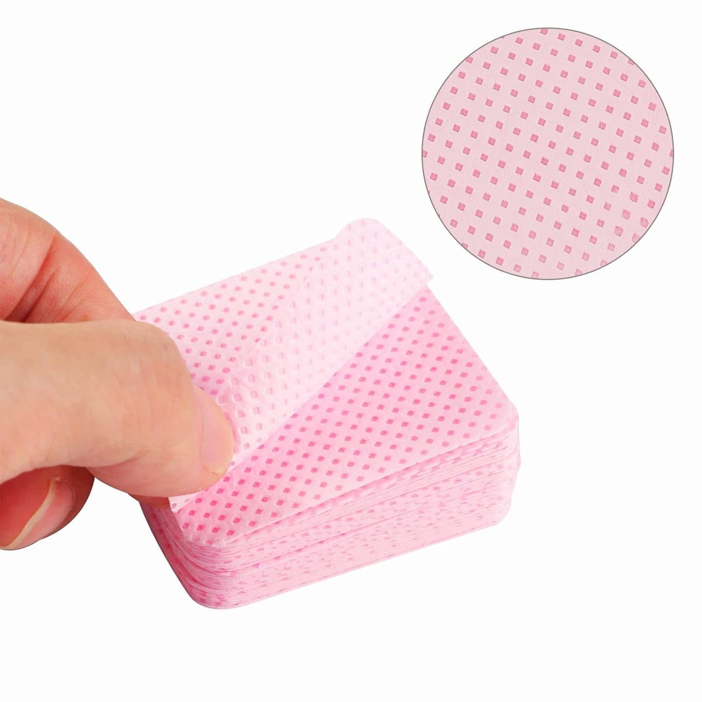 300 Stück Nagellackentferner Pads, Fusselfreie Nägel Wattepads Für Nägel Nagellackentferner Luddfria Nagelservetter Cleaner Gelnägel - Rosa