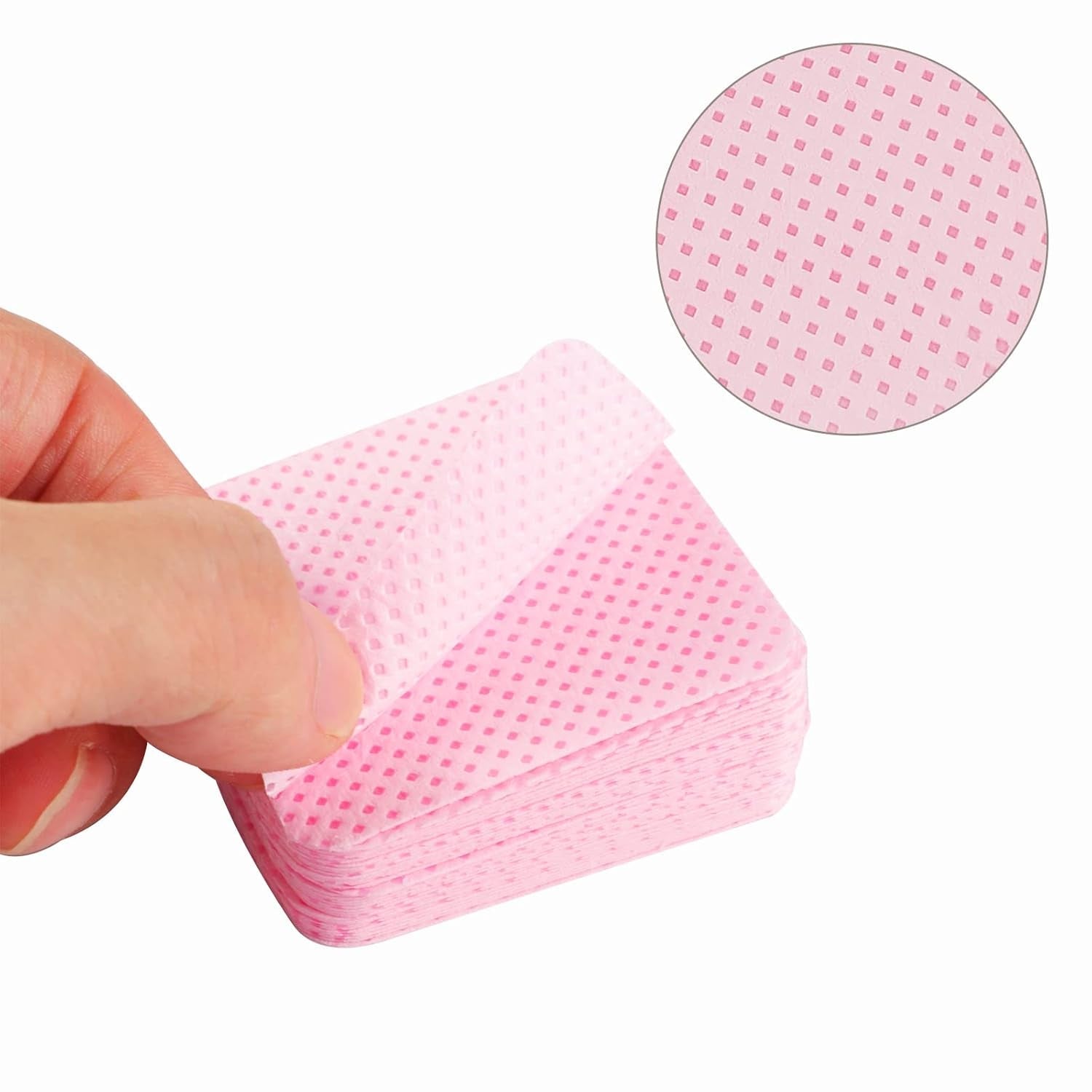 300 Stück Nagellackentferner Pads, Fusselfreie Nägel Wattepads Für Nägel Nagellackentferner Luddfria Nagelservetter Cleaner Gelnägel - Rosa