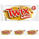 Twix vita chokladkakor | Kola, kex, vit choklad | Choklad Multi Pack | 5 barer (5 x 46 g) (paket med 4)
