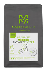 Martermühle Mexiko Bio Espressobohnen entkoffeiniert 1kg mittelkräftig I Arabica I Smak: Nougat, Zartbitterschokolade I Ganze Bio Espresso-Bohnen schonend geröstet, säurearm