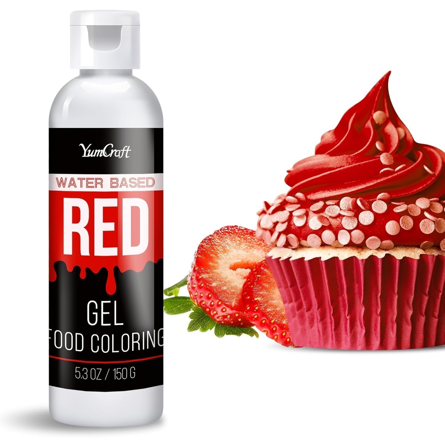 Gel matfärg - Högkoncentrerad gel matfärg för kakor, bakning, påskägg, drycker - Sockerfri matfärg för fondant, glasyr, slem, tårtdekorering (Red Velvet, 150G)